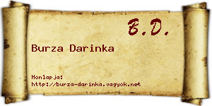 Burza Darinka névjegykártya